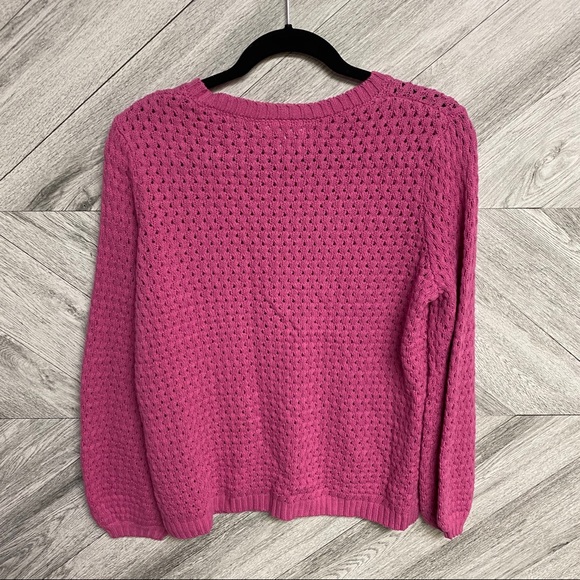 14th & Union | Popcorn Knit Sweater Pink Oversized - Picture 6 of 7